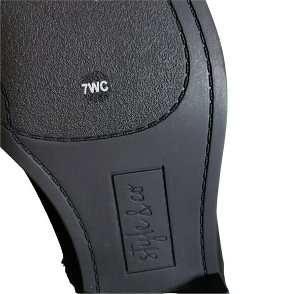 Style & Co Women Lessah Black Closed Toe Zip Over The Knee Flat Boots Size 7 7.5 - Picture 9 of 11